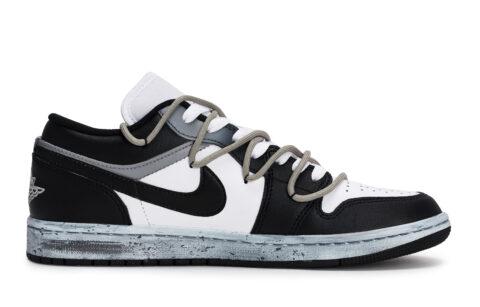 Jordan Air Jordan 1 Low top Vintage Basketball Shoes Unisex Black White Gray