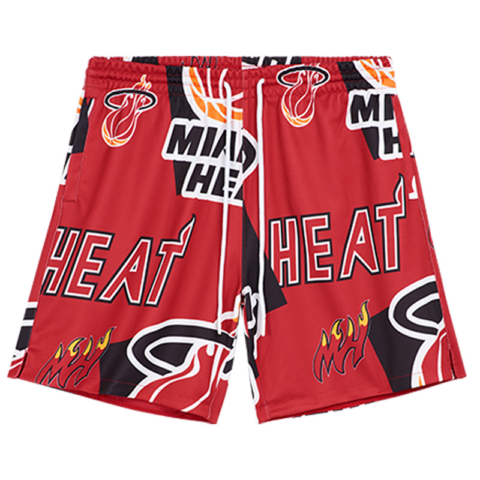 Mitchell Ness x NBA Miami Heat Team Basketball Shorts Unisex Red