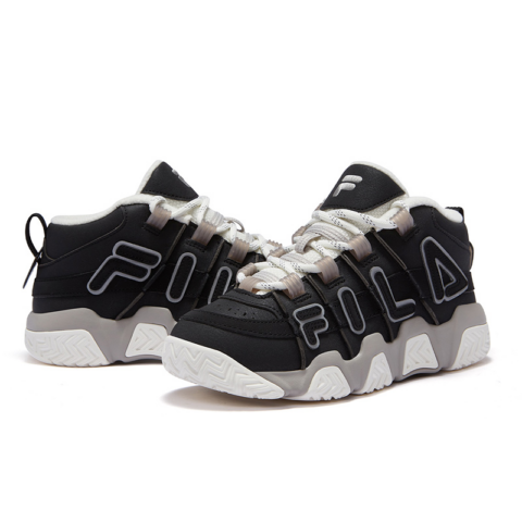 FILA FUSION BUSTER Puffy Shoes Abrasion Resistant Mid top Vintage Basketball Shoes Women’s Black White