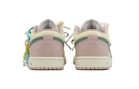 Jordan Air Jordan 1 Icing Sugar Forest Abrasion Resistant Low top Vintage Basketball Shoes Unisex Lotus Color