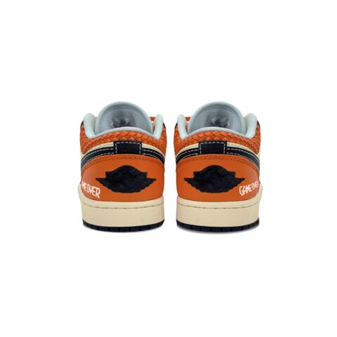 Jordan Air Jordan 1 Abrasion Resistant Low top Vintage Basketball Shoes Men’s Black Orange