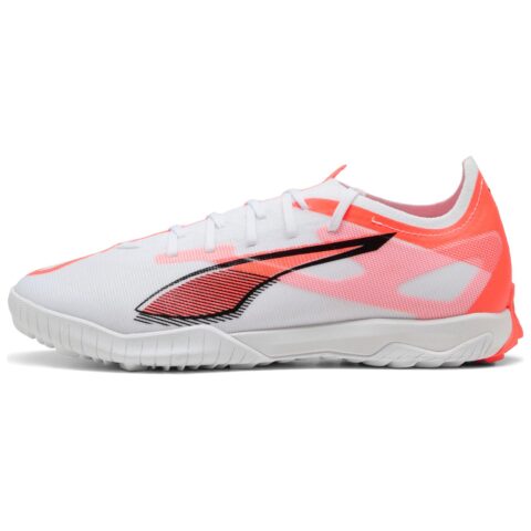 PUMA Ultra 5 Match TT Turf Abrasion Resistant Soccer Shoes Unisex White Black Red