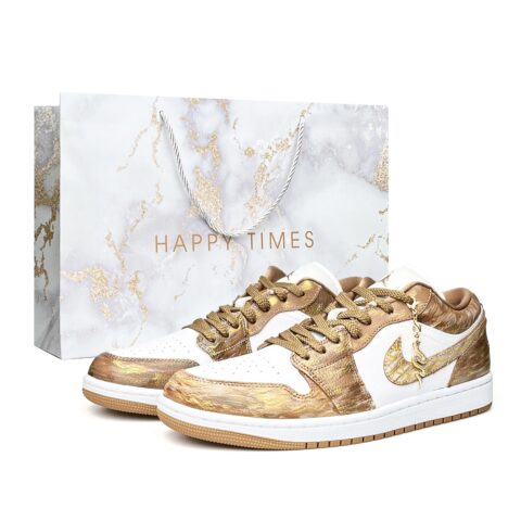 Jordan Air Jordan 1 Snake God Olmec Low top Vintage Basketball Shoes Unisex White