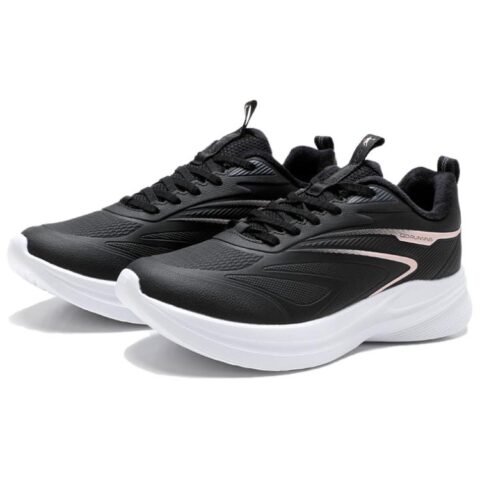 QIAODAN Slip Resistant Abrasion Resistant Low top Casual Running Shoes Women’s Black Pink