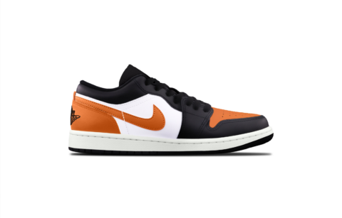 Jordan Air Jordan 1 Black Orange Crushed Cushioning, Wear Resistant Low top Vintage Basketball Shoes Unisex