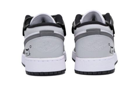Jordan Air Jordan 1 Puppy Fragment Slip Resistant Abrasion Resistant Low top Vintage Basketball Shoes Men’s Dark Gray