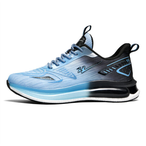 Binary Cushioning Slip Resistant Breathable Lightweight Rebound Low top Running Shoes Men's Ice Blue