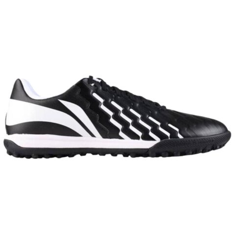 Li Ning Brocade TF Turf Artificial Turf Synthetic Leather Cushioning, Wear Resistant Soccer Shoes Men’s Black White