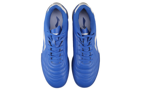 Li Ning TF Turf Artificial Turf Cushioning Slip Resistant Abrasion Resistant Lightweight Soccer Shoes Men’s Blue White