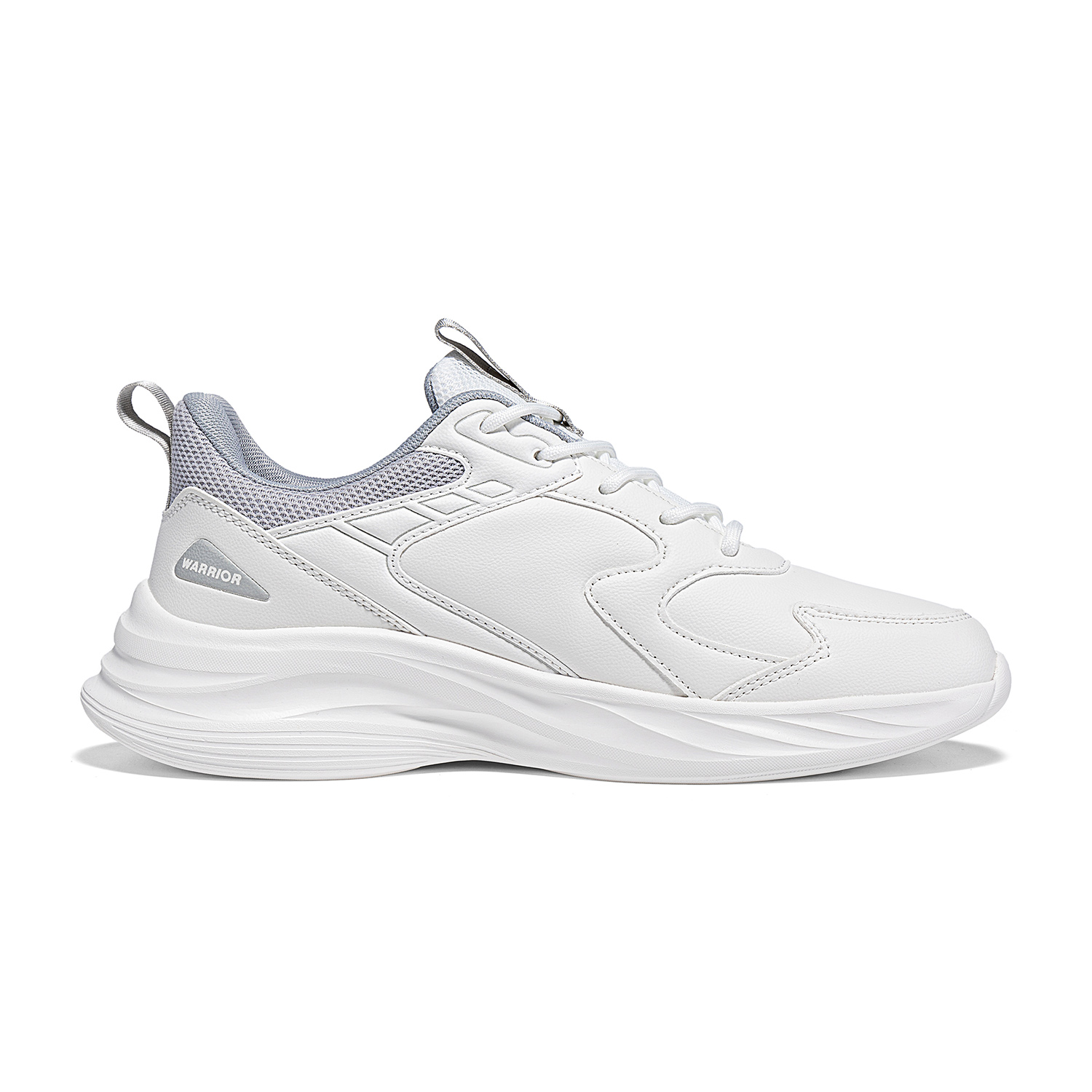 Warrior Cushioning Height Increasing Abrasion Resistant Low top Running Shoes Unisex White Gray