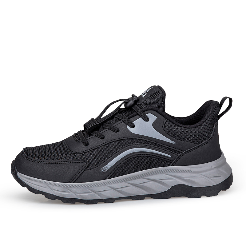 KANGLEJIAN Cushioning Slip Resistant Abrasion Resistant Low top Casual Shoes Men's Black
