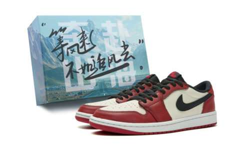 Jordan Air Jordan 1 Slip Resistant Abrasion Resistant Low top Vintage Basketball Shoes Women’s Black Red