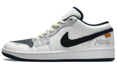 Jordan Air Jordan 1 Cushioning Slip Resistant Abrasion Resistant Low top Vintage Basketball Shoes Men’s Black
