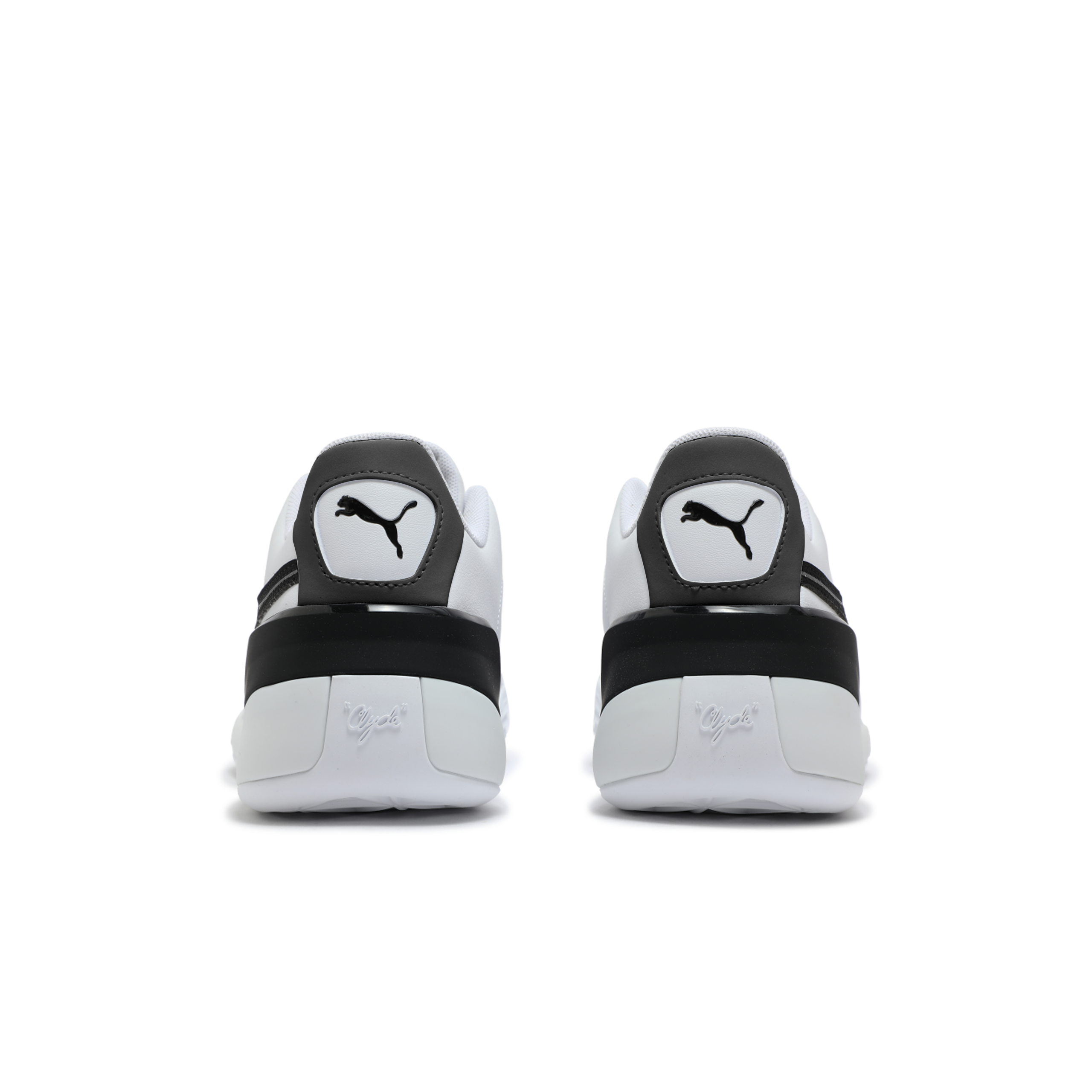 PUMA Clyde Hardwood Team Abrasion Resistant Low top Basketball Shoes Unisex Black White
