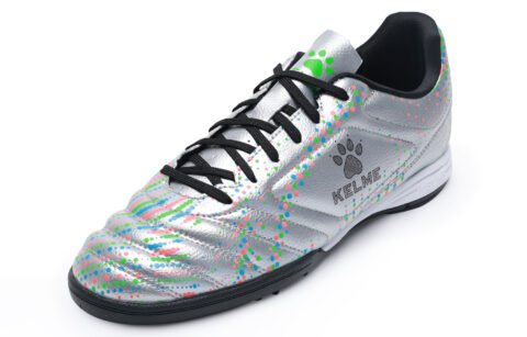 KELME Youth Training Collection Cushioning Slip Resistant Soccer Shoes Unisex Silver