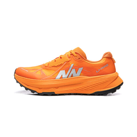 Li Ning Cushioning Slip Resistant Abrasion Resistant Rebound Low top Trail Running Shoes Unisex Burnt Orange