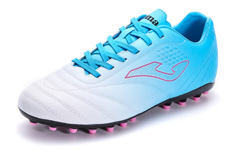 Joma MG Multi Ground Slip Resistant, Abrasion Resistant, Breathable Soccer Shoes Men’s White/Light Blue