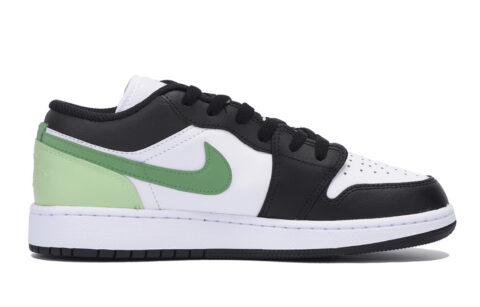 Jordan Air Jordan 1 Slip Resistant Abrasion Resistant Low top Vintage Basketball Shoes Men’s Black Green