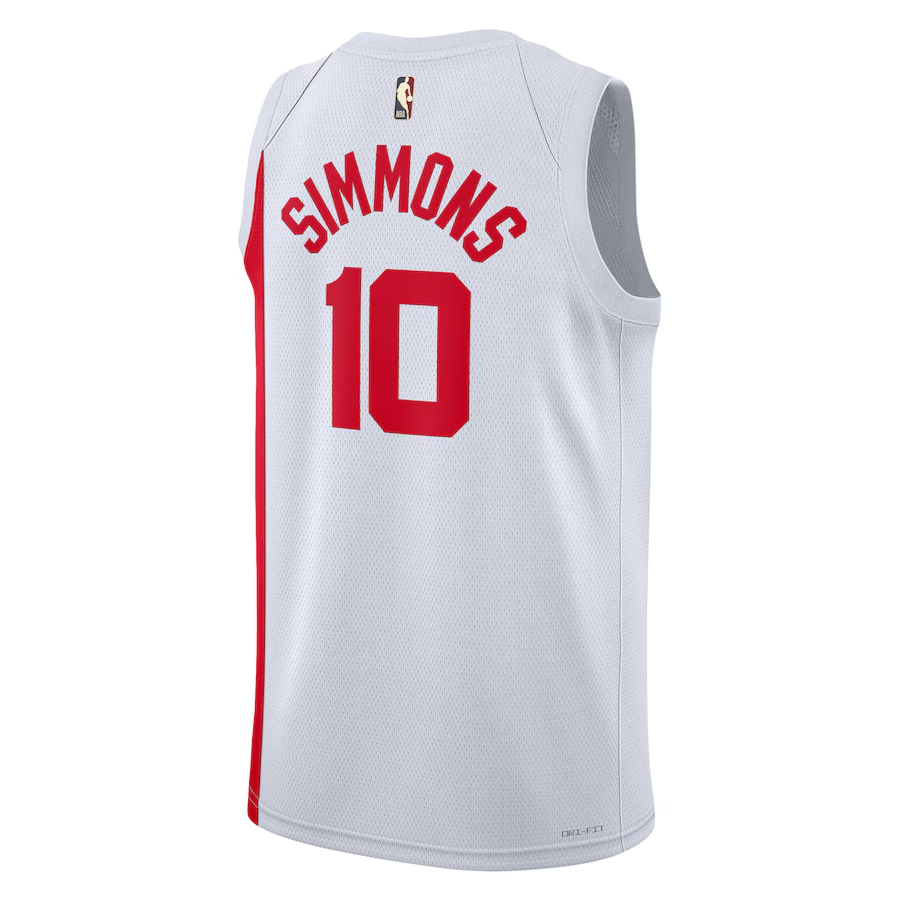 Nike Brooklyn NetsDri Fit Ben Simmons Basketball Jersey Men’s White