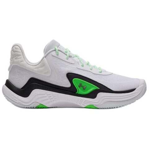 Under Armour Slip Resistant Abrasion Resistant Mid top Basketball Shoes Unisex White Black Green