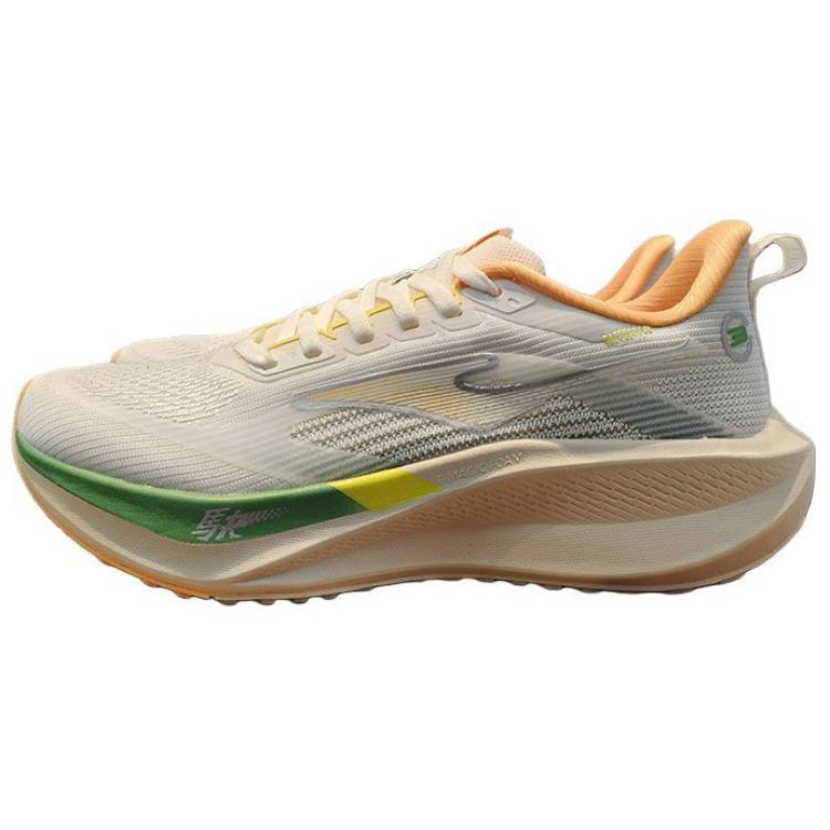 Erke Cushioning Lightweight Low top Sprint Running Shoes Women’s Microcrystal White With Emerald Green Undertones