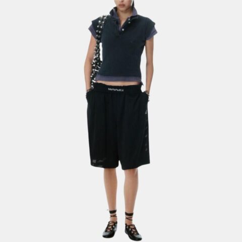 Alexander Wang logo-print track shorts