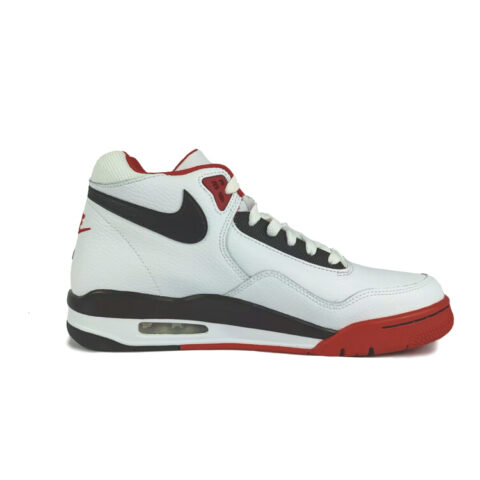 Nike Flight Legacy Synthetic Leather Cushioning Mid top Vintage Basketball Shoes Unisex Red White