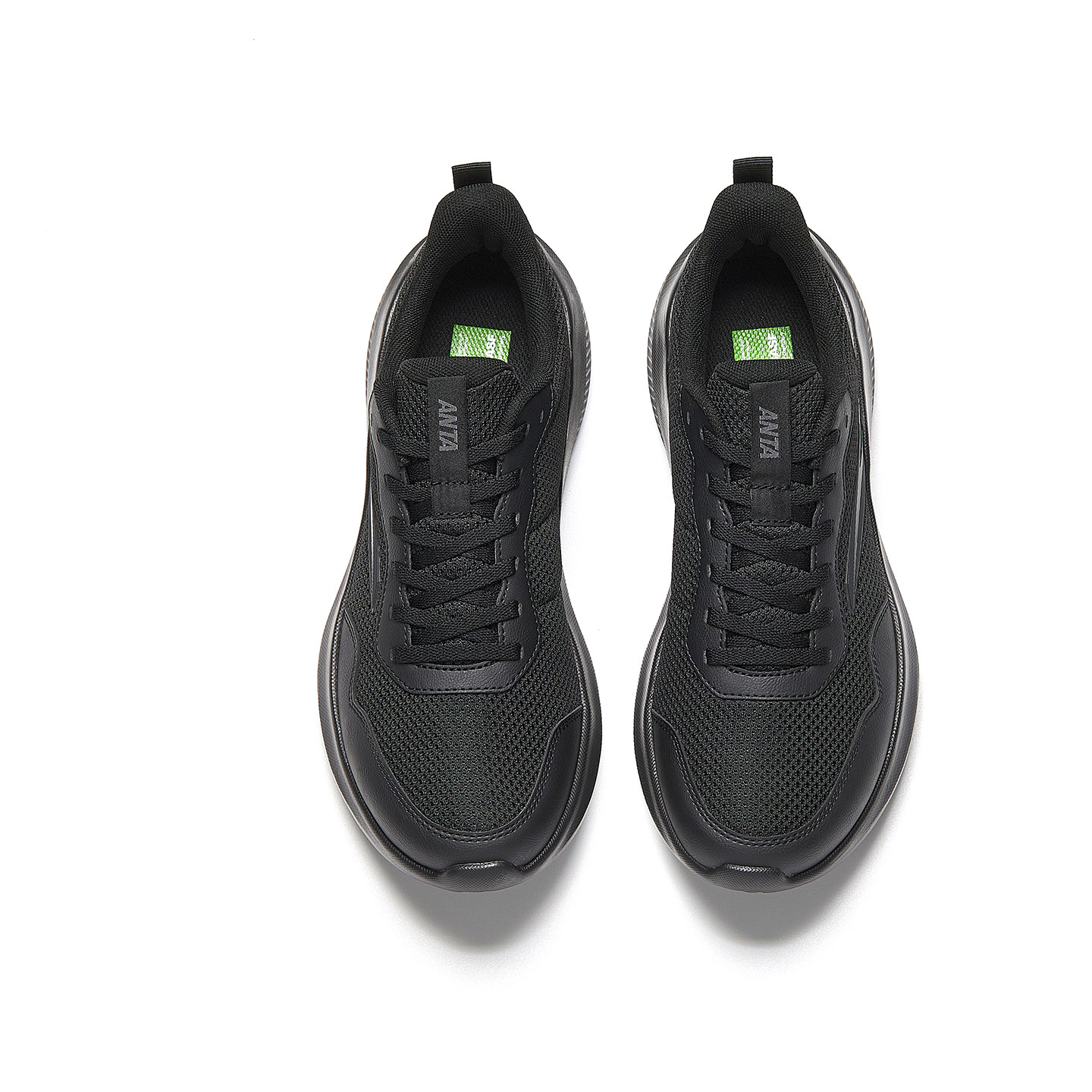 Anta Cushioning Slip Resistant Breathable City Commuting Running Shoes Men’s Basic Black