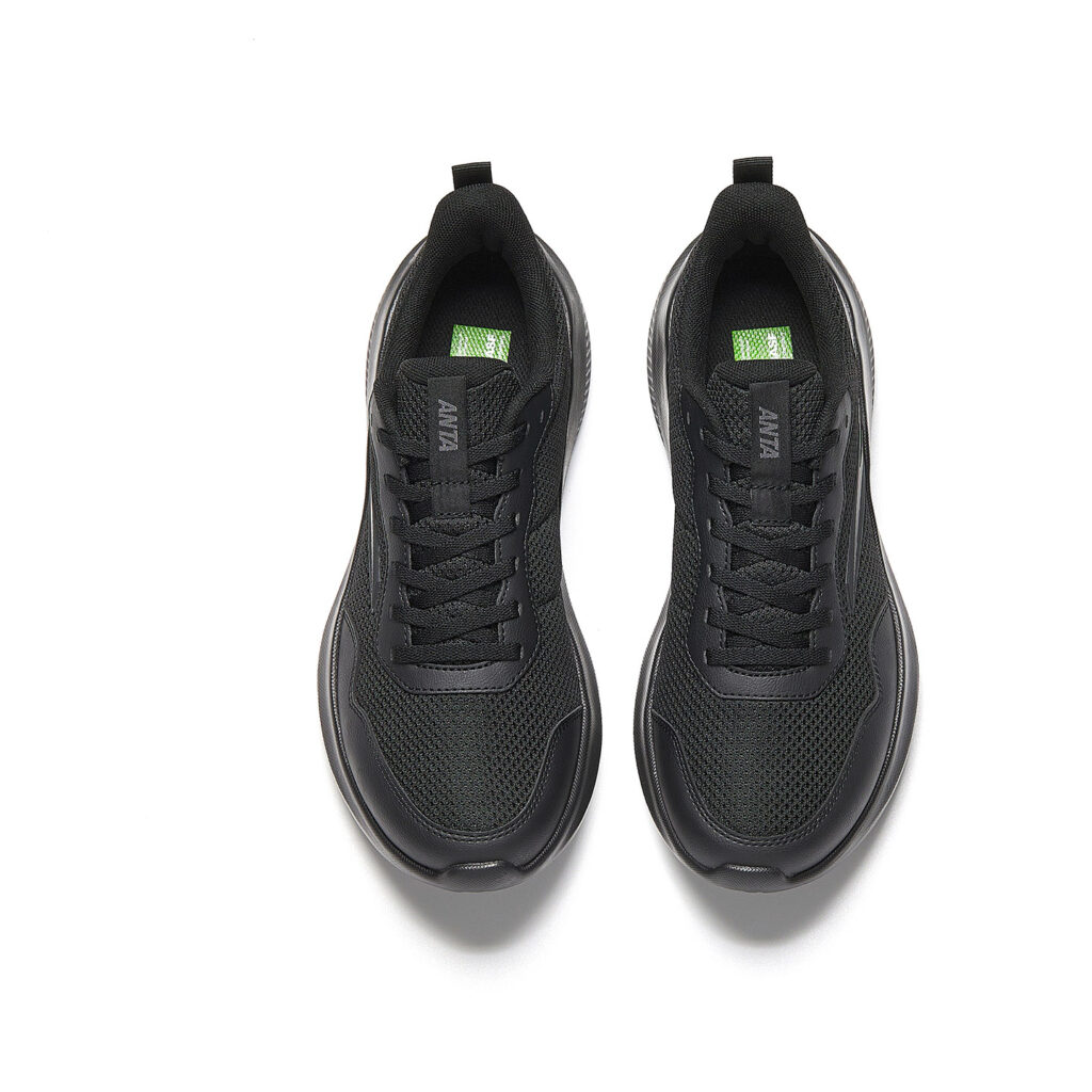Anta Cushioning Slip Resistant Breathable City Commuting Running Shoes Men’s Basic Black