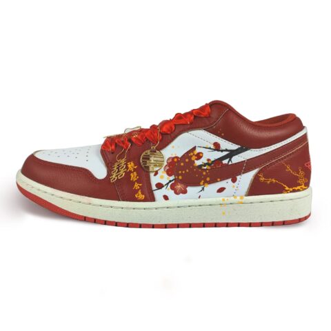 Jordan Air Jordan 1 Abrasion Resistant Low top Vintage Basketball Shoes Men’s Red