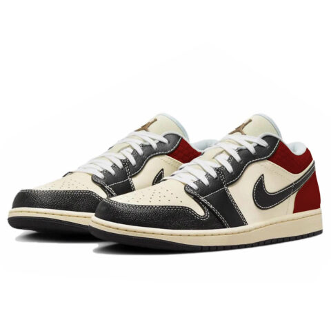 Jordan Air Jordan 1 Slip Resistant Abrasion Resistant Low top Vintage Basketball Shoes Men’s Black