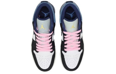 Jordan Air Jordan 1 Lightning Blue Black Abrasion Resistant Abrasion Resistant Low top Vintage Basketball Shoes Men’s