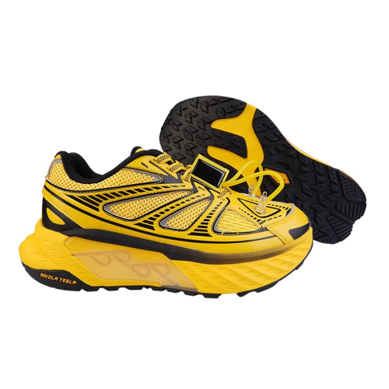 JNDO Cushioning Slip Resistant Abrasion Resistant Low top Casual Running Shoes Unisex Yellow Black