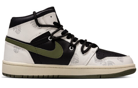 Jordan Air Jordan 1 Square Dragon Synthetic Leather Abrasion Resistant Mid top Vintage Basketball Shoes Unisex