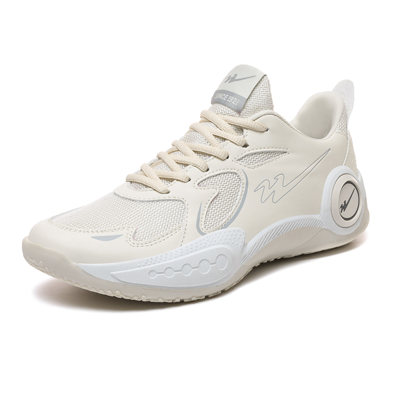 Binary Cushioning Breathable Slip Resistant Cushioning Breathable Slip Resistant Low top Basketball Shoes Unisex Beige