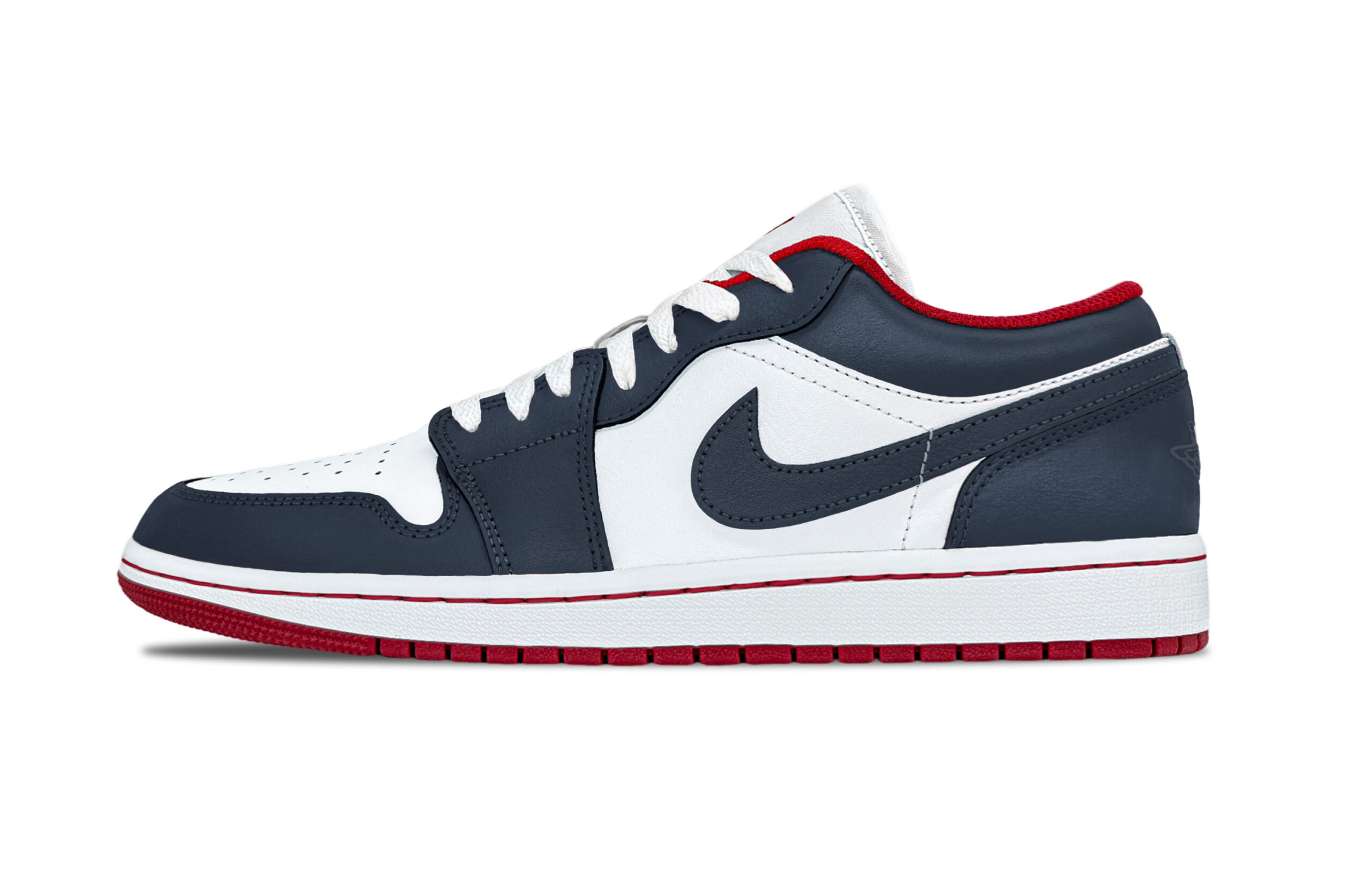 Jordan Air Jordan 1 Midnight Blue Leather Support Low top Vintage Basketball Shoes Unisex