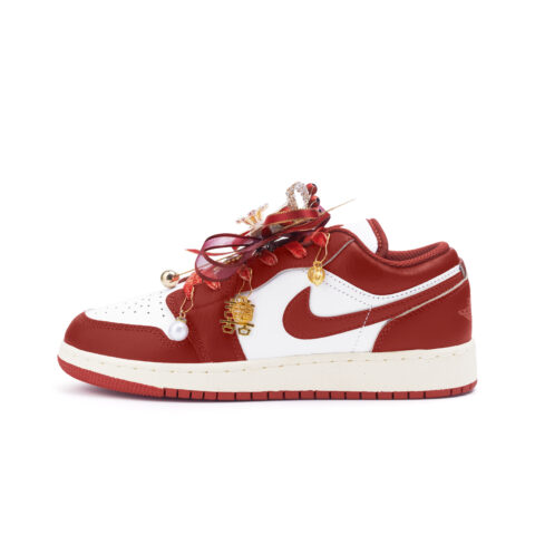 Jordan Air Jordan 1 Abrasion Resistant Slip Resistant Low top Vintage Basketball Shoes Women’s Red