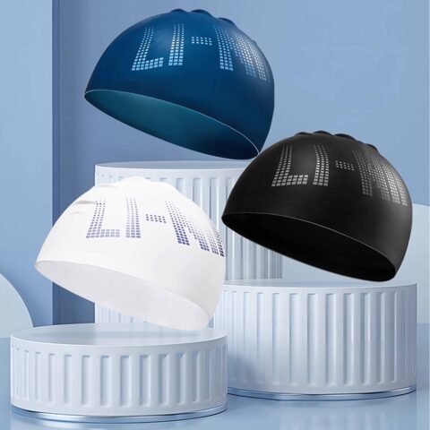 Li Ning Swimming Caps Silicone Swim Unisex Blue
