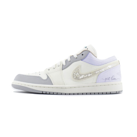 Jordan Air Jordan 1 Creative Art Abrasion Resistant Abrasion Resistant Low top Vintage Basketball Shoes Women’s