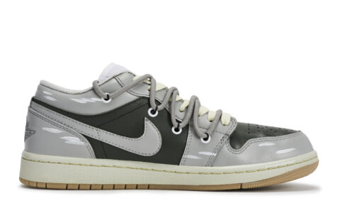 Jordan Air Jordan 1 Vintage Basketball Shoes Men’s Low Top Gray/White/Green