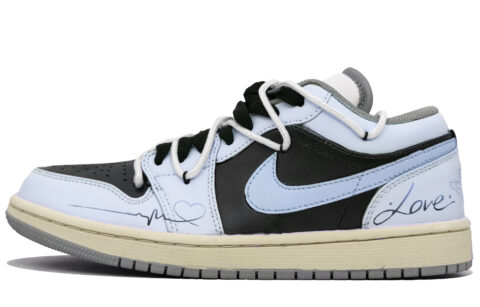 Jordan Air Jordan 1 Low top Vintage Basketball Shoes Unisex Honey Sweet Blue