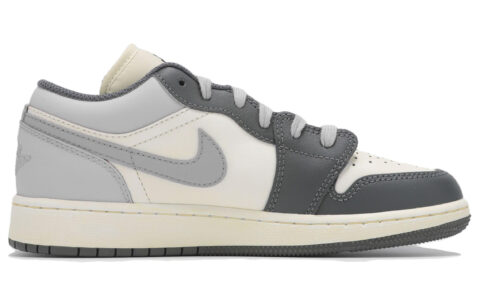 Jordan Air Jordan 1 Low top Vintage Basketball Shoes Unisex Light Gray