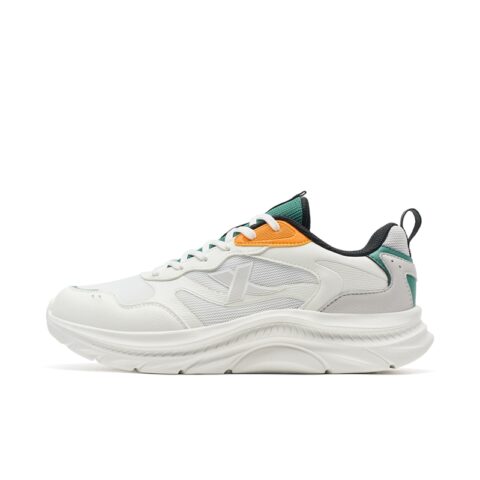 XTEP Slip Resistant Lightweight Rebound Low top Casual Running Shoes Men’s Sail White Gray