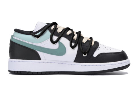 Jordan Air Jordan 1 Abrasion Resistant Slip Resistant Low top Vintage Basketball Shoes Men’s Black White Green