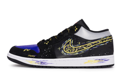 Jordan Air Jordan 1 Vintage Basketball Shoes Men’s Low Top Black/White/Yellow/Blue