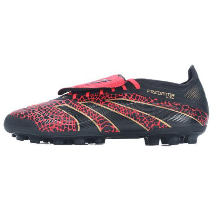 Adidas PREDATOR ELITE Slip Resistant Abrasion Resistant Soccer Shoes Unisex Black Red