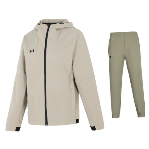 Under Armour Solid Color Logo Fleece Lined Jackets & Coats Comfortable Knitted Fabric Pants Casual Sportswear Men's