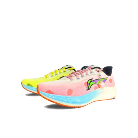 Li Ning Red Hare 7 Slip Resistant Abrasion Resistant Low top Casual Running Shoes Men’s Pink Yellow Mismatched