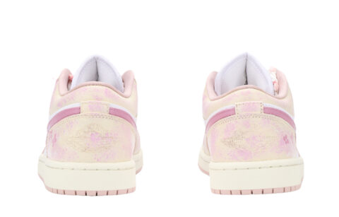 Jordan Air Jordan 1 Pink Floral Sea Abrasion Resistant Low top Vintage Basketball Shoes Unisex Pink White