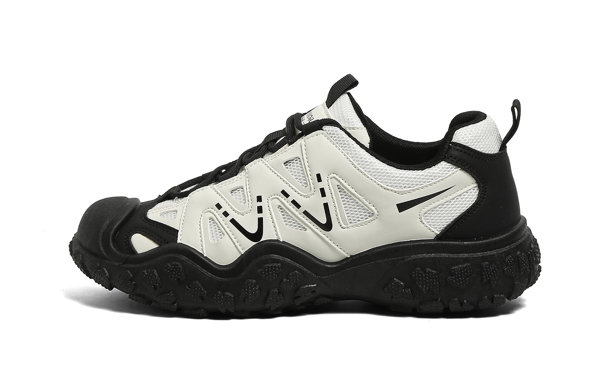 HUANQIU Abrasion Resistant Breathable Height Increasing Low top Mountaineering Shoes Men’s Beige Black